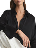 Long Sleeve Loose Silk Shirt