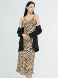 19 Momme Leopard Print Silk Long Dress
