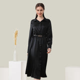 19 Momme Long Silk Shirt Dress