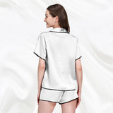 19 Momme Short Basic Silk Pajamas Set With Piping