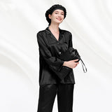 19 Momme Long Sleeve V-Neck Basic Silk Pajamas