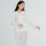 22 Momme Lace Collar Silk Pajamas