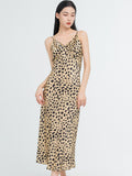 19 Momme Leopard Print Silk Long Dress