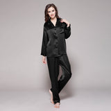 22 Momme Long Sleeve Basic Silk Pajamas Set