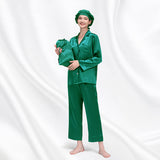 19 Momme Long Sleeve V-Neck Basic Silk Pajamas
