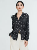 Women Classical Printing Silk Shirt