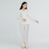 22 Momme Lace Collar Silk Pajamas
