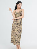 19 Momme Leopard Print Silk Long Dress