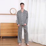 19 Momme Classic Stripe Long Silk Pajamas Set