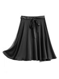 Short Silk Skirt With Bow Tie