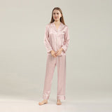 19 Momme Jacquard Longt Silk Pajamas