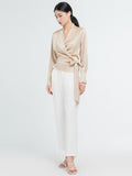 Waist Strap Mulberry Silk Blouse