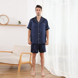 19 Momme Luxury Short Silk Pajamas Set With White Piping