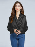 22 Momme V-Neck Charmeuse Silk Blouse