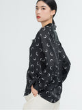 Women Classical Printing Silk Shirt
