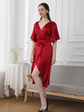 19 Momme V-Neck Silk Dress