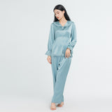 22 Momme Lace Collar Silk Pajamas