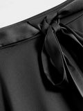 Short Silk Skirt With Bow Tie