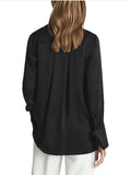 Long Sleeve Loose Silk Shirt