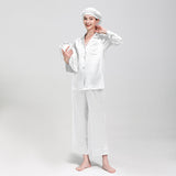 19 Momme Long Sleeve V-Neck Basic Silk Pajamas