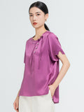 Silk Shirt With Neck Tassels Desgin