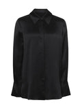 Long Sleeve Loose Silk Shirt