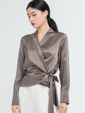 Waist Strap Mulberry Silk Blouse