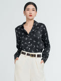 Women Classical Printing Silk Shirt