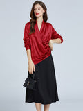 22 Momme V-Neck Charmeuse Silk Blouse