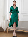 19 Momme V-Neck Silk Dress