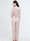 22 Momme Lace Collar Silk Pajamas
