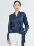Waist Strap Mulberry Silk Blouse