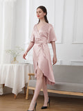 19 Momme V-Neck Silk Dress