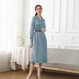 19 Momme Long Silk Shirt Dress