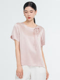 Silk Shirt With Neck Tassels Desgin