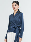 Waist Strap Mulberry Silk Blouse