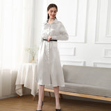 19 Momme Long Silk Shirt Dress