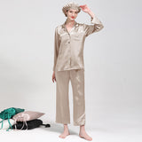 22 Momme Long Sleeve Basic Silk Pajamas Set