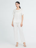 Silk Shirt With Neck Tassels Desgin