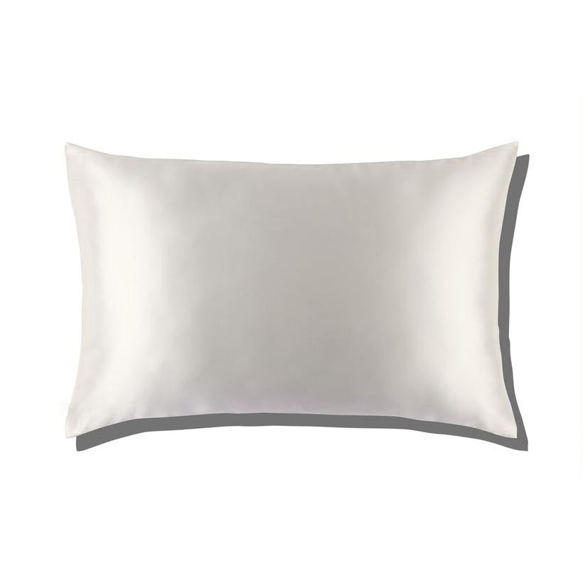 22 Momme White Silk Pillowcase & Plum Sleep Mask Bundle