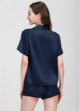 19 Momme Short Basic Silk Pajamas Set With Piping