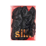 22 Momme Silk Midi Scrunchies-3pcs Black