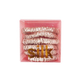 22 Momme Silk Skinny Scrunchies-6pcs White
