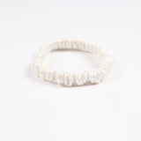 22 Momme Silk Skinny Scrunchies-6pcs White