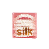 22 Momme Silk Skinny Scrunchies-6pcs White