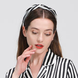 Silk Headband-Black Stripe