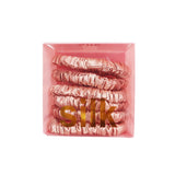 22 Momme Silk Skinny Scrunchies-6pcs Wheat
